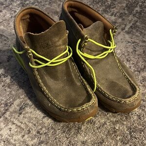 Twisted X Kids Boots in Brown with Neon Laces